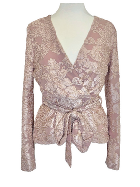 Venus blush burnout velvet blouse